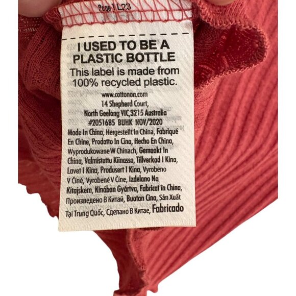 COTTON:ON Button Front Gauzey Ribbed Short Sleeve Cardi Tee in Red Size Small - Picture 8 of 10